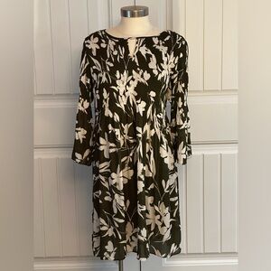 Emma & Michele 1X Green Floral Smocked A-Line Easter Dress